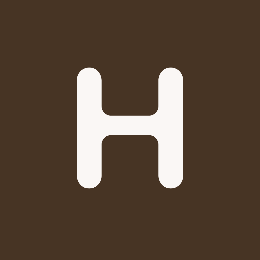 The H mark in paper on an ink square
